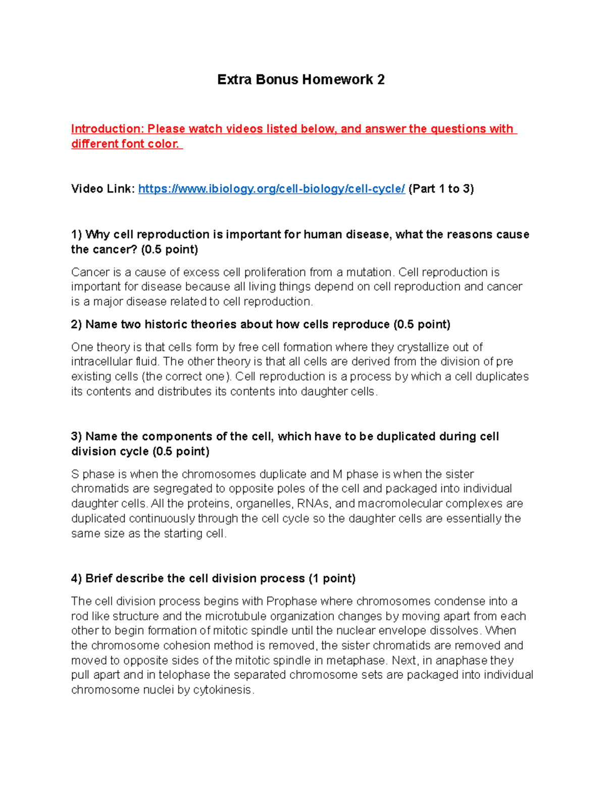 Bonus Homework 2 questions bcmb 311 - Extra Bonus Homework 2 ...