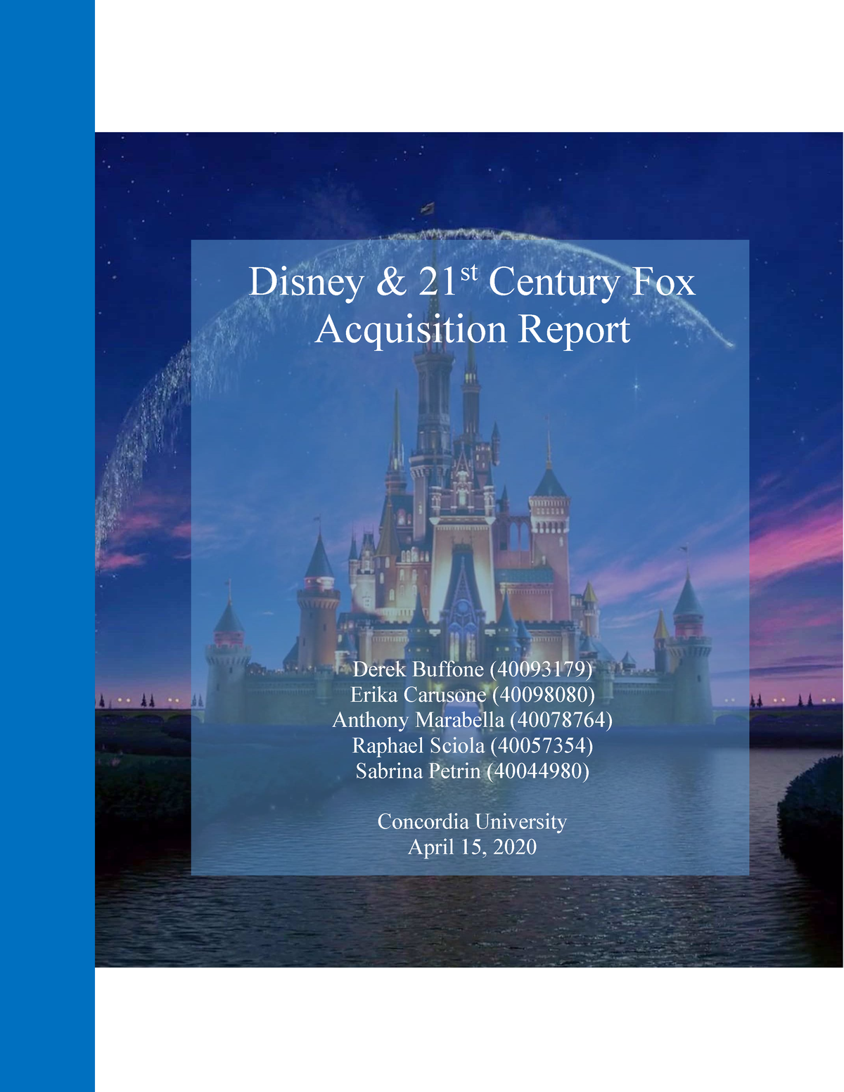 Disney Fox Merger Report 5 1 - Disney & 21st Century Fox Acquisition ...