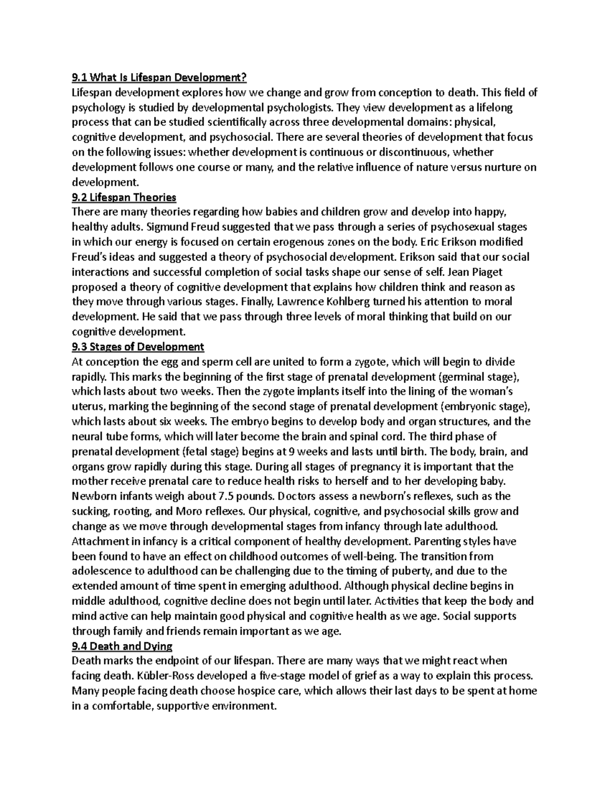 Stages of Life Chapter 9 - 9 What Is Lifespan Development? Lifespan ...