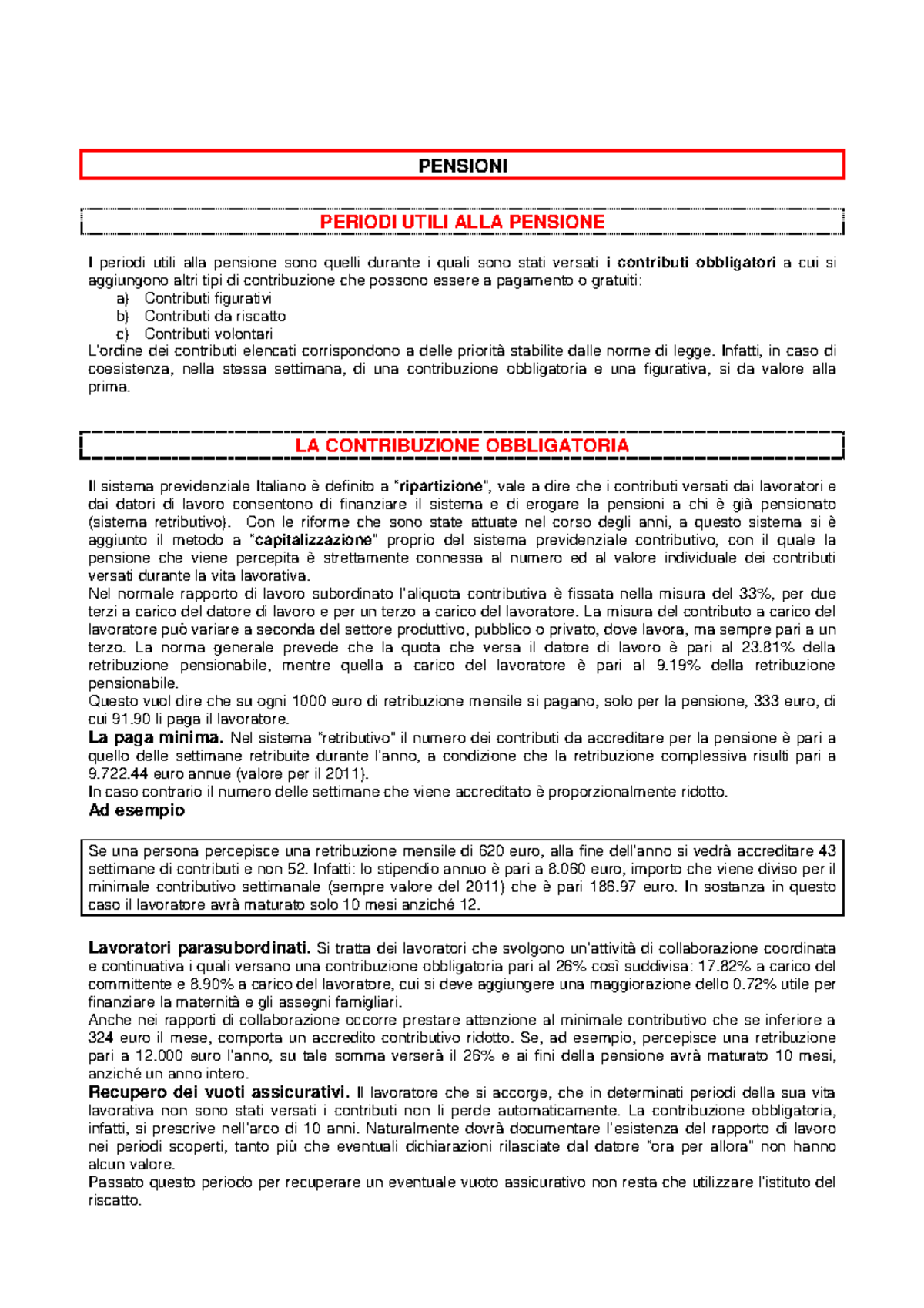 Pensioni - PENSIONI PERIODI UTILI ALLA PENSIONE I Periodi Utili Alla ...