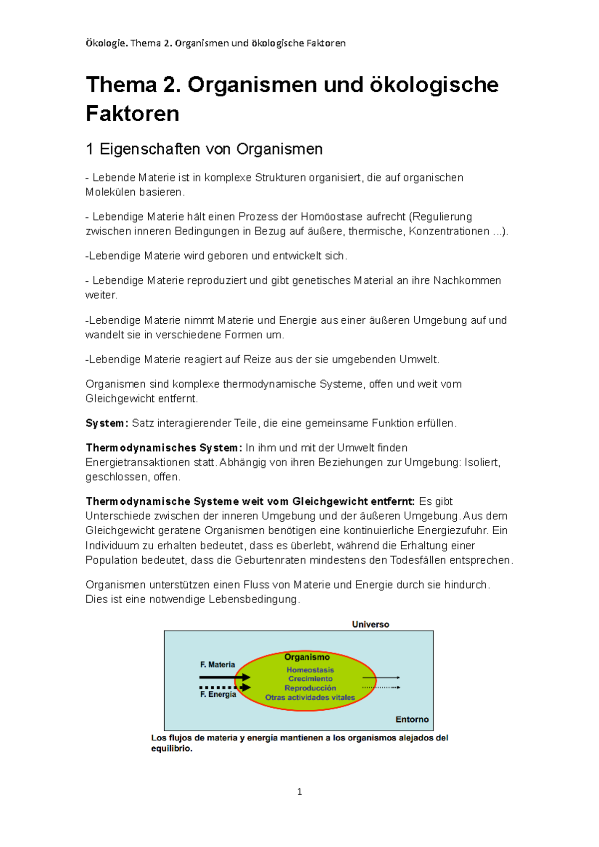 Thema 9 Werkstoffkunde - Thema 2. Organismen und ökologische Faktoren 1 ...