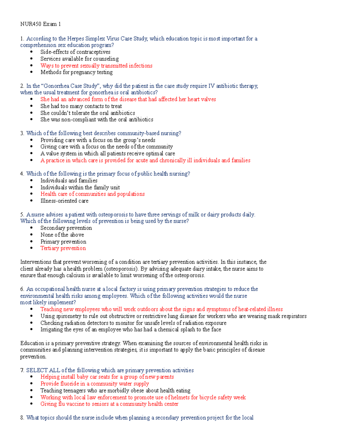 Exam 1 Practice questions NUR450 Exam 1 According to the Herpes