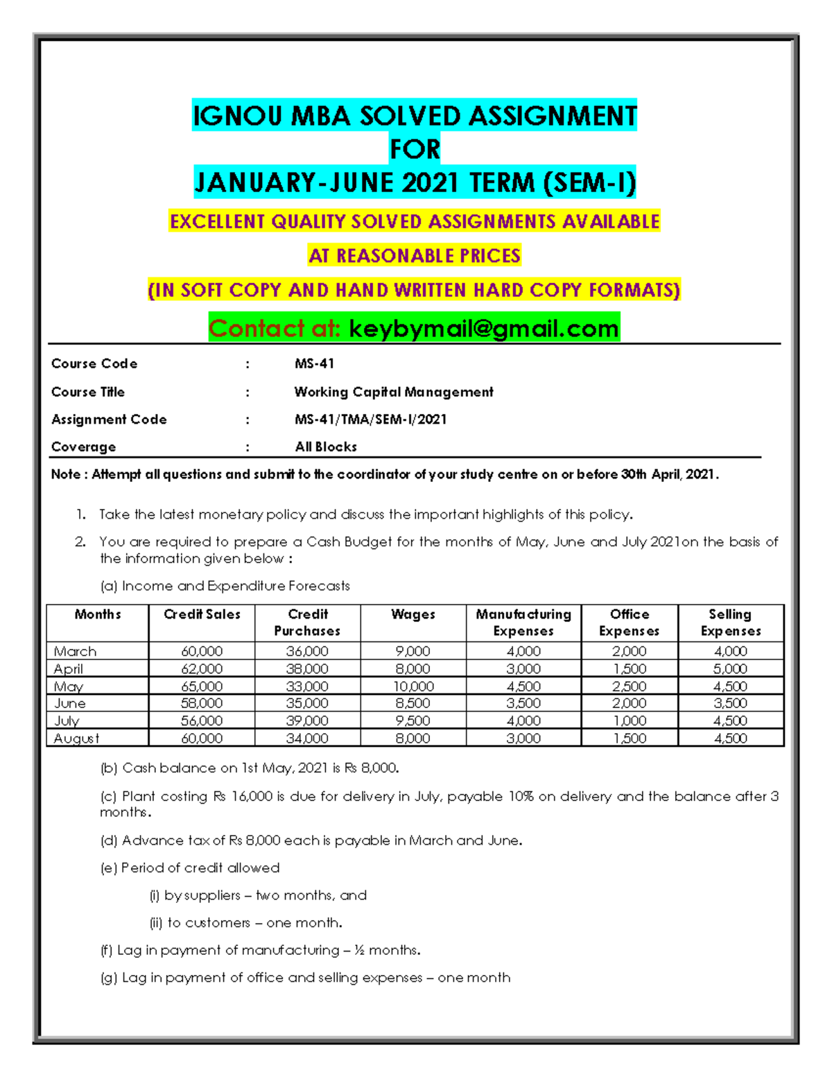 ignou ms 41 solved assignment