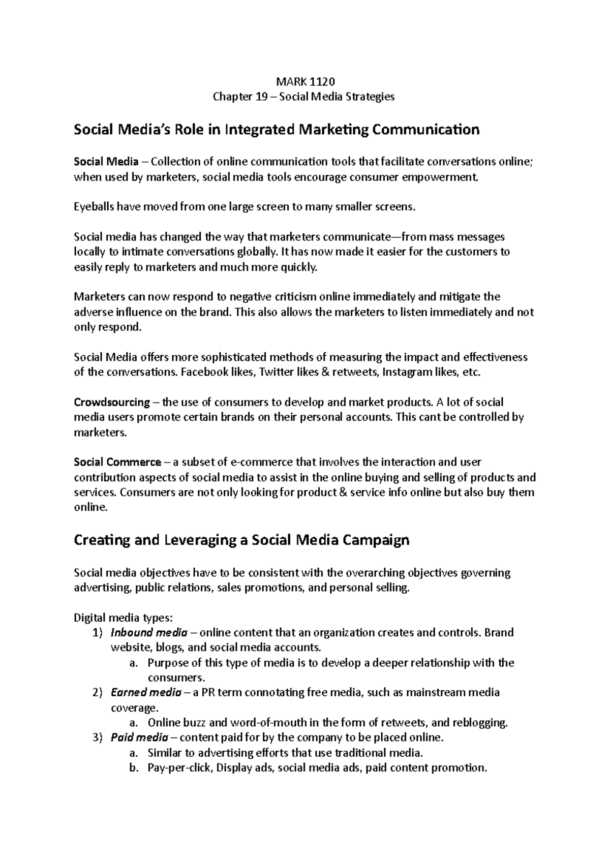 Mark chapter 19 notes mark 1120 chapter 19 social media strategies 