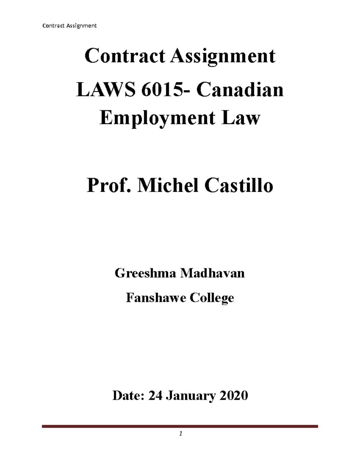 assignment contract law canada