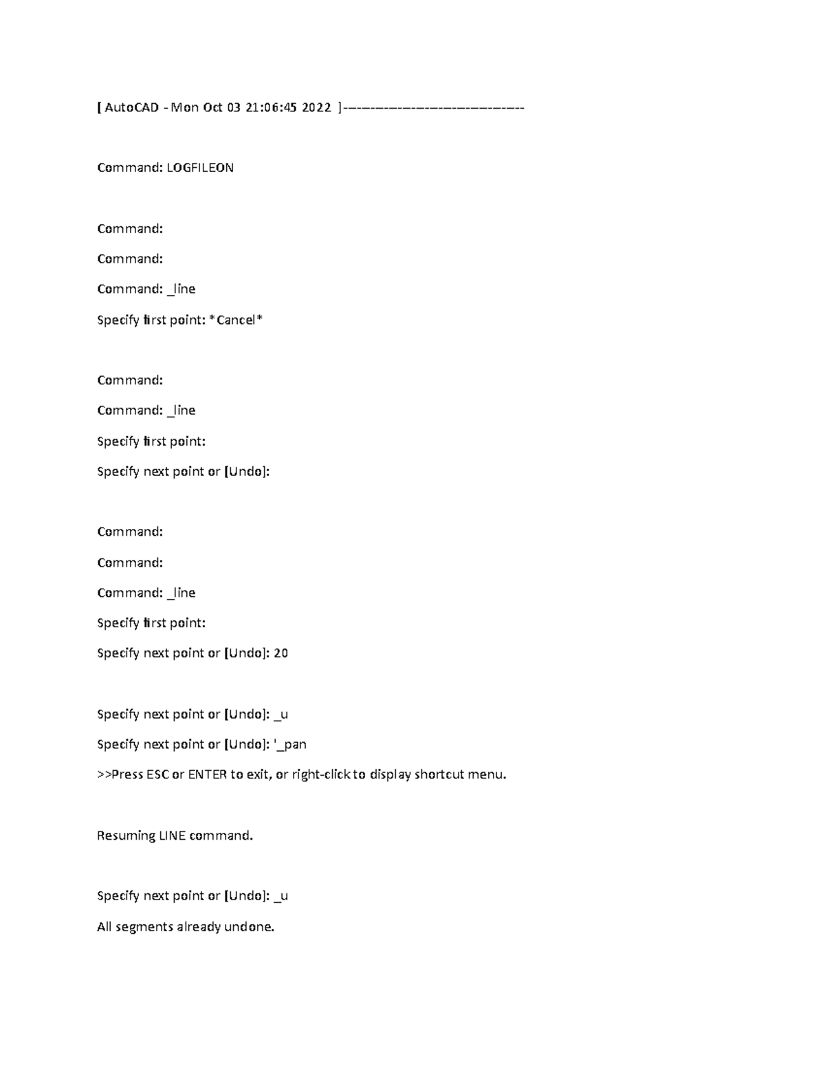 Manjares Historylogfile-2D-EXB1-to-EXB3 - [ AutoCAD - Mon Oct 03 21:06: ...