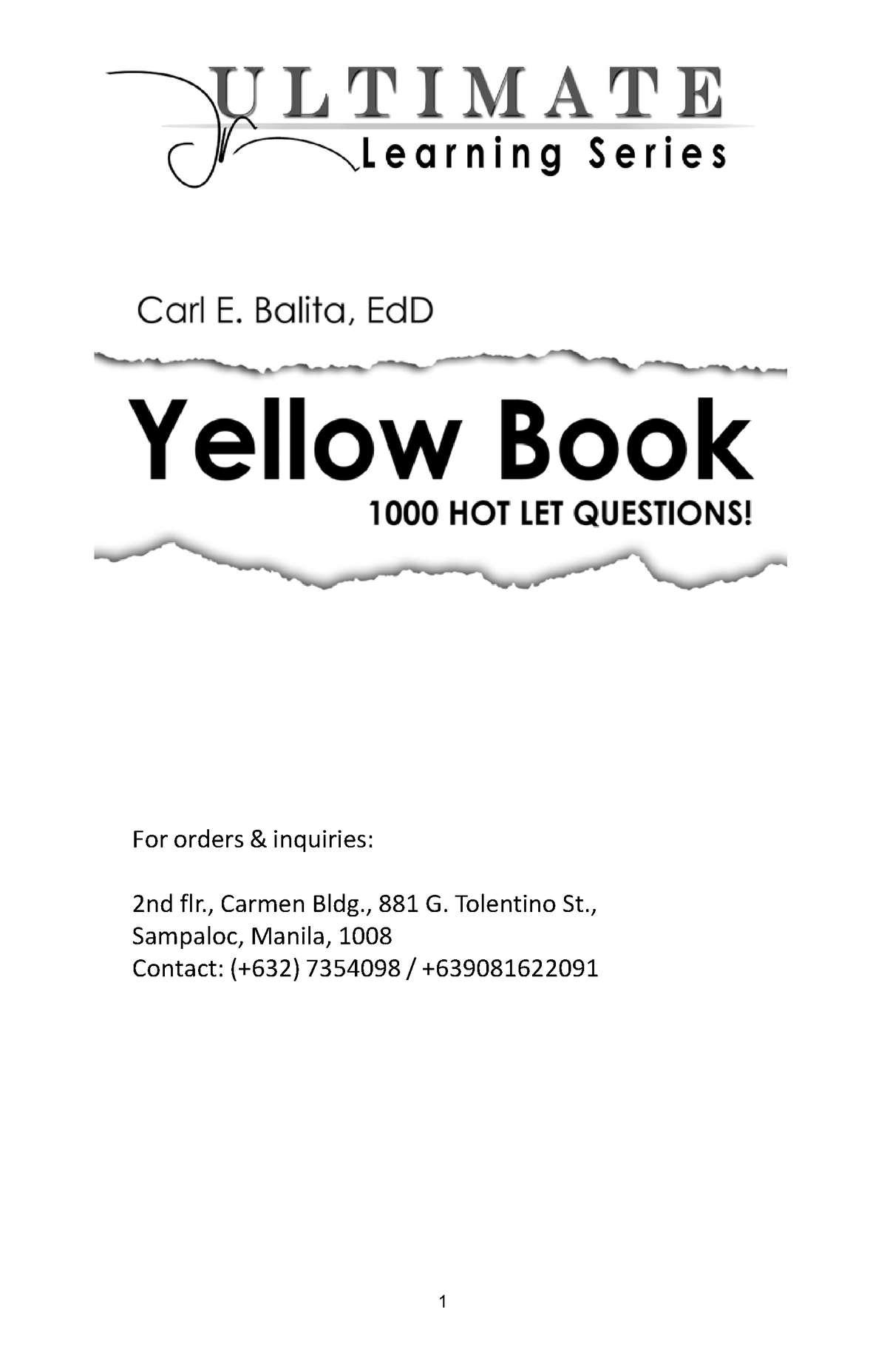 CBRC Yellow Book 2017 - You Will Be The Next LPT,yes You. - For Orders ...