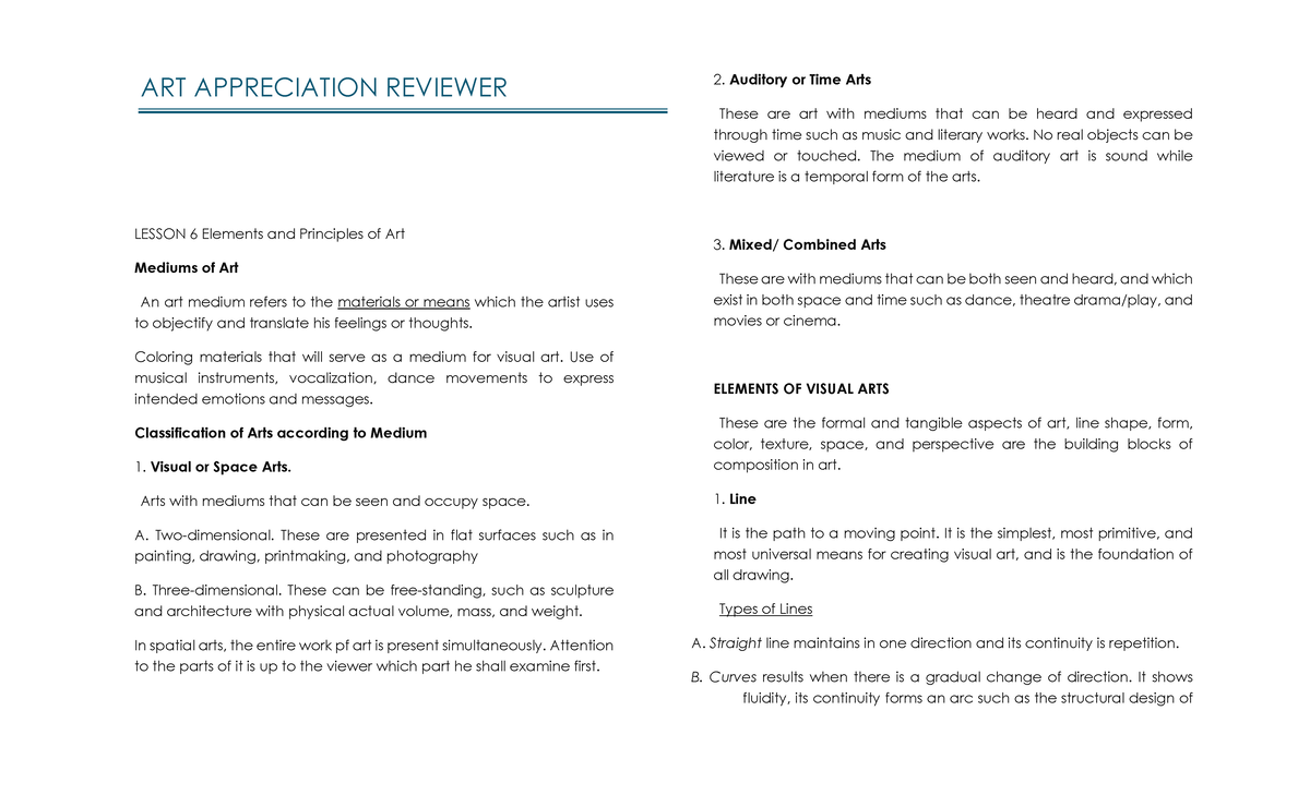 106-lesson-6-art-appreciation-reviewer-lesson-6-elements-and