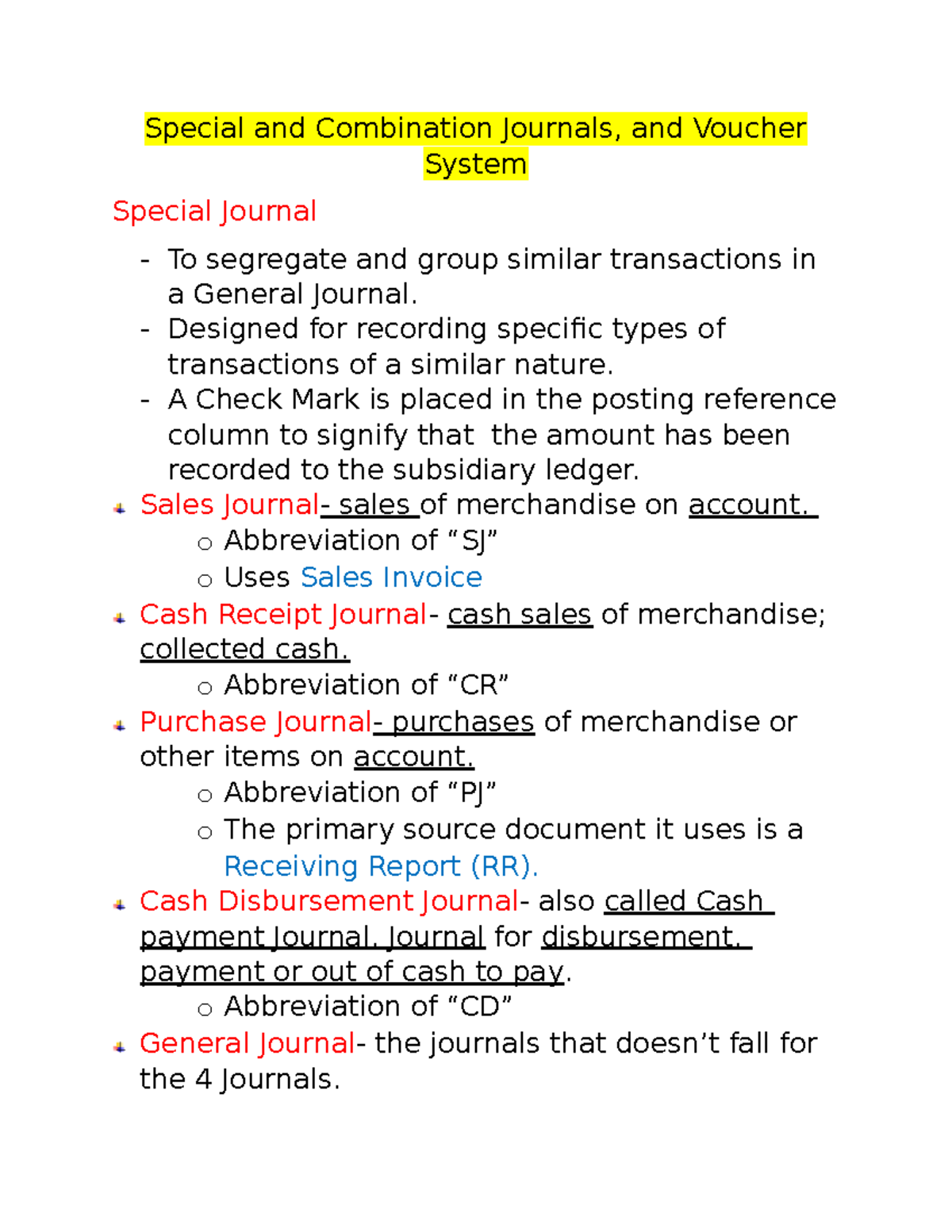 P2 NOtes Special and Combination Journals Special and Combination