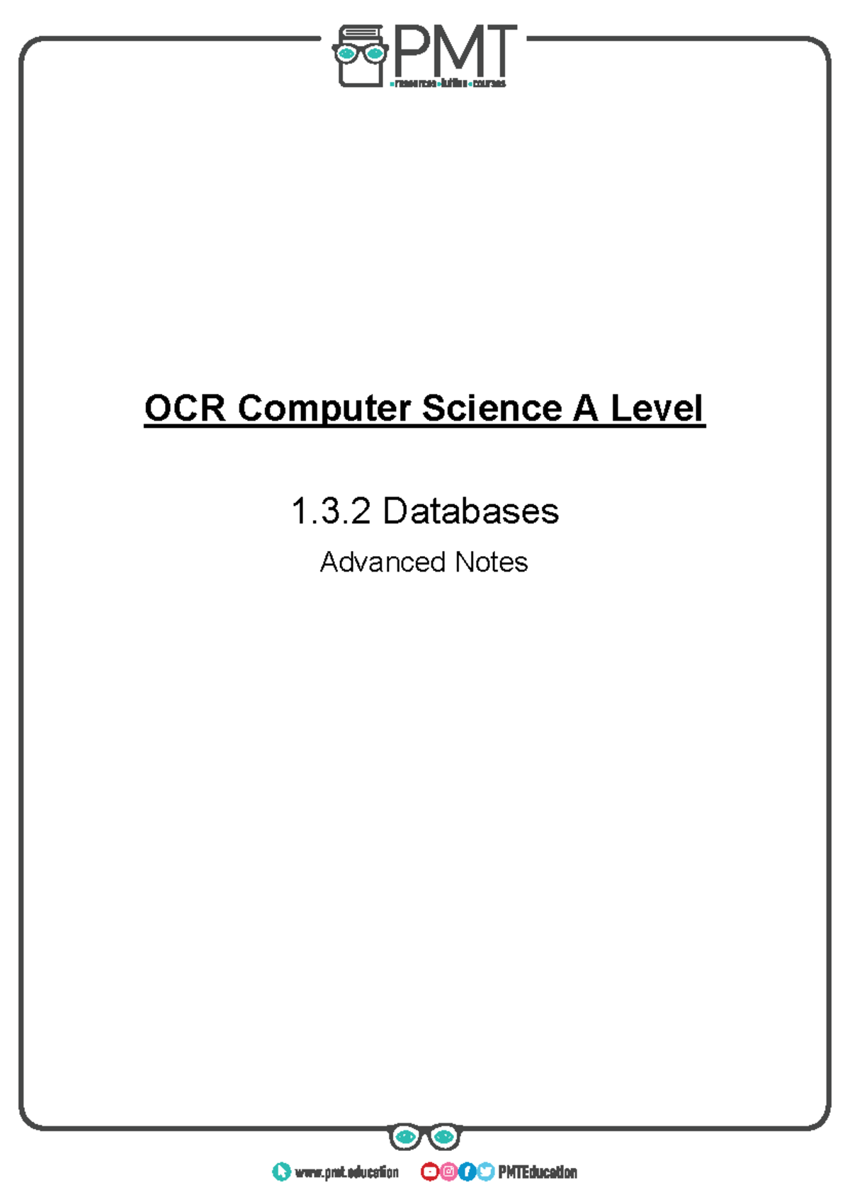 1.3.2. Databases - A worksheet - OCR Computer Science A Level 1.3 ...