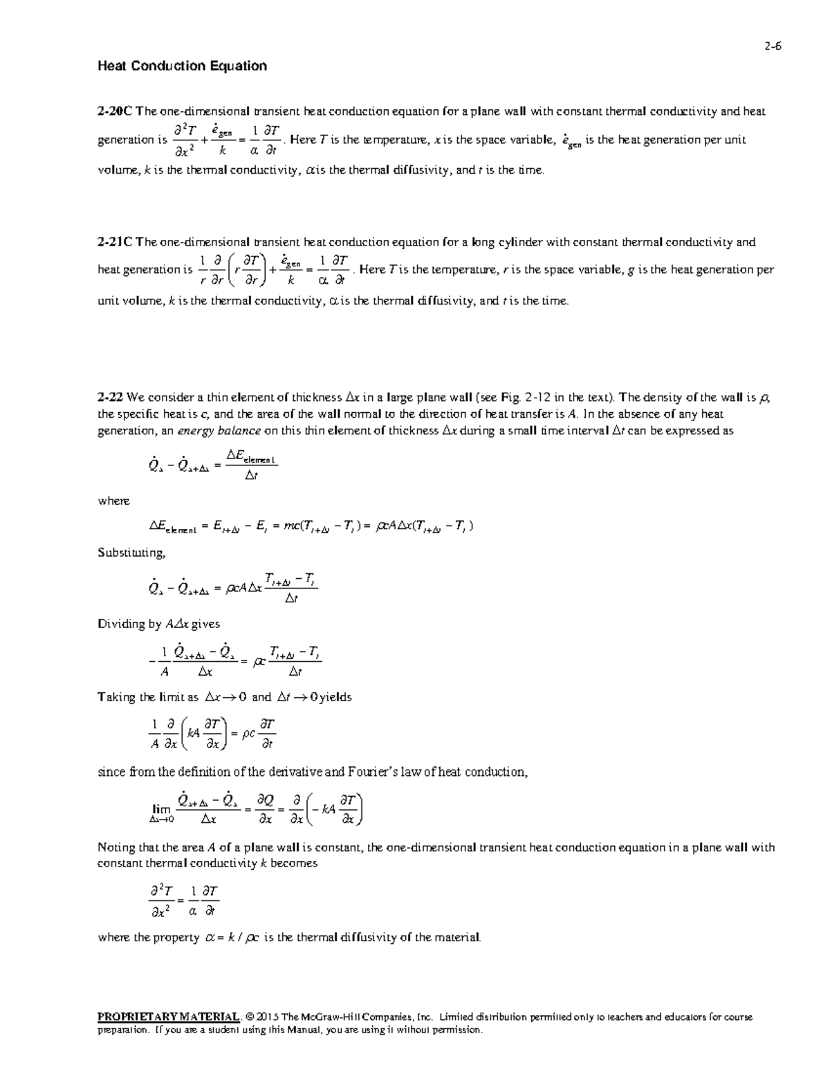 HMT solution Chap 02 - PROPRIETARY MATERIAL. © 2015 The McGraw-Hill ...
