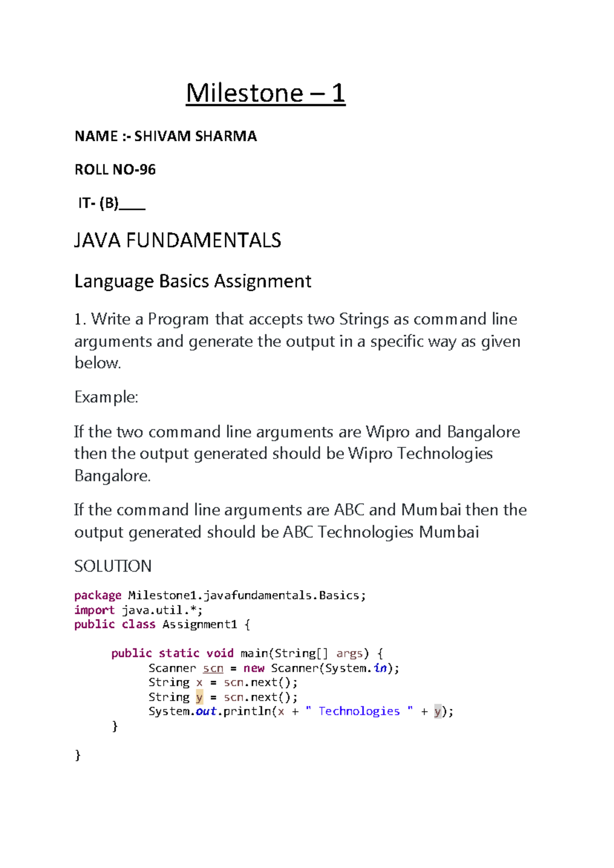 wipro pbl java assignments