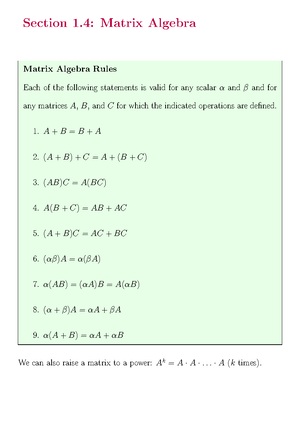 Section 1 - Practice questions - Section 1: Matrix Arithmetic Matrix ...