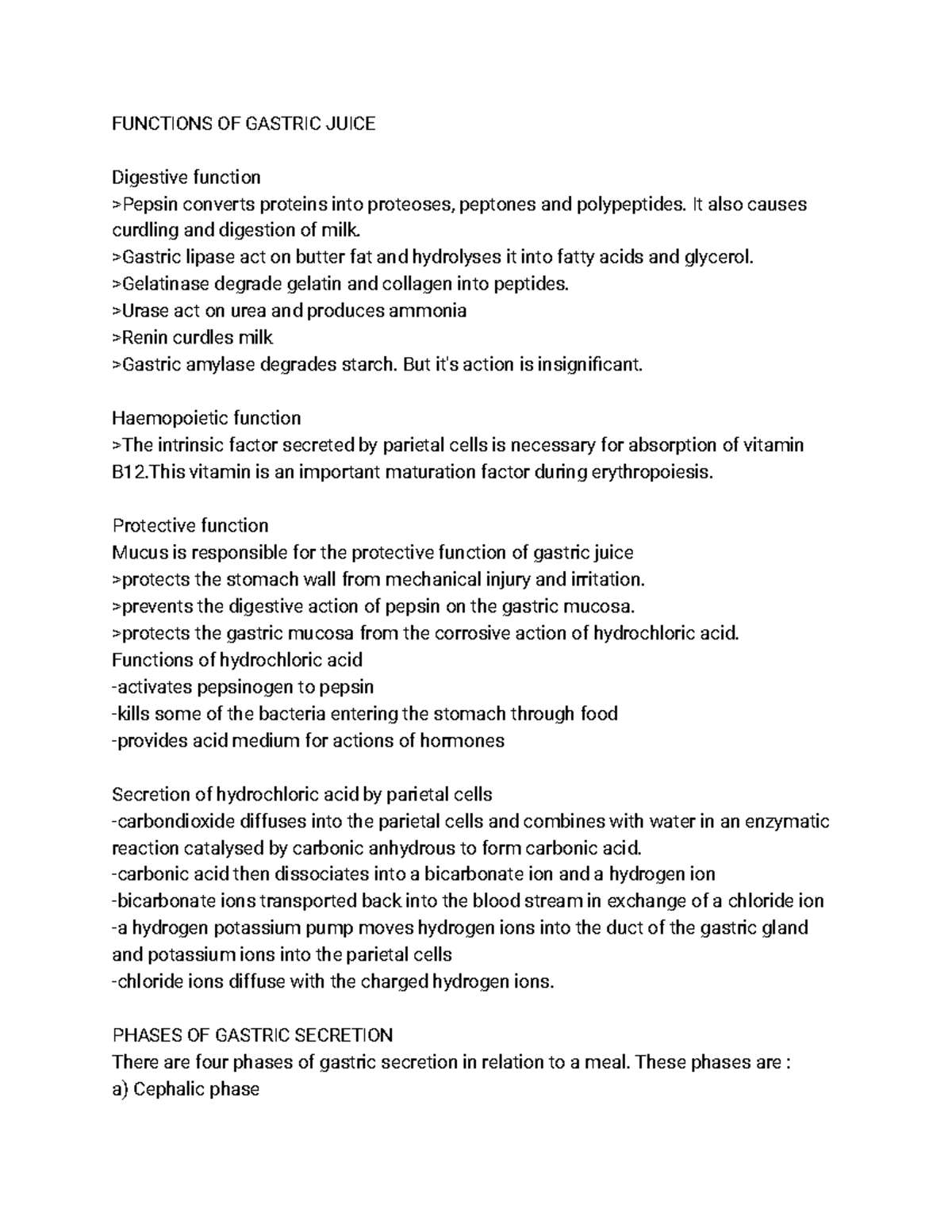 function of pepsin in gastric juice