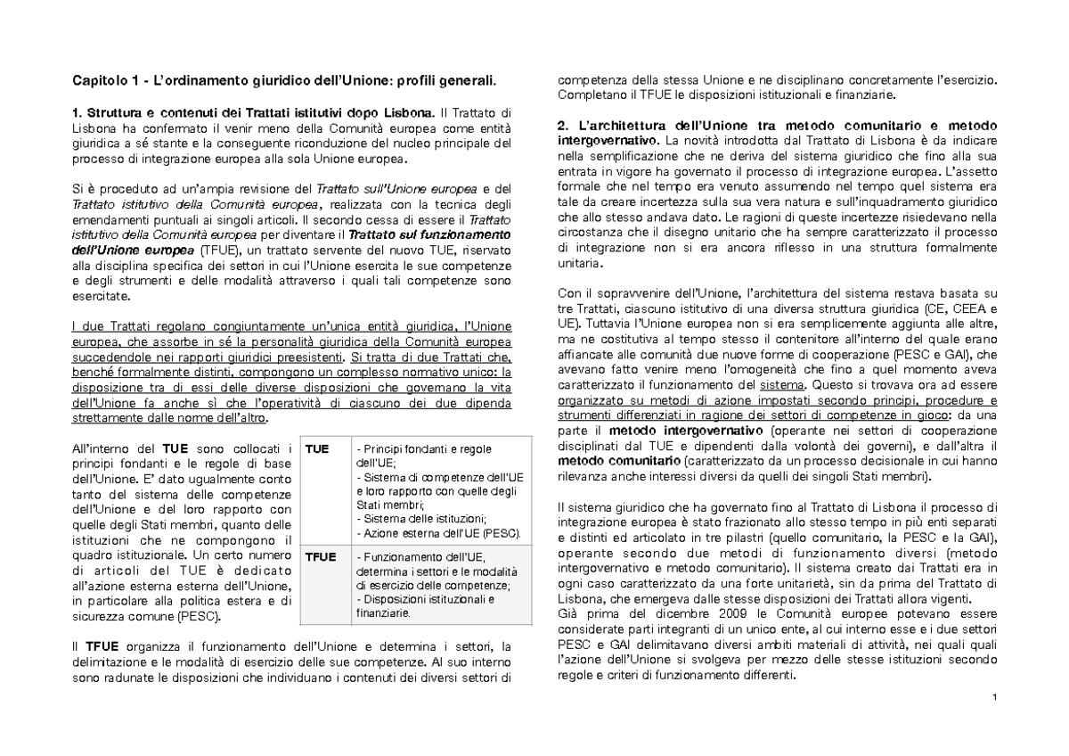 Lineamenti Di Diritto Dell Unione Europea