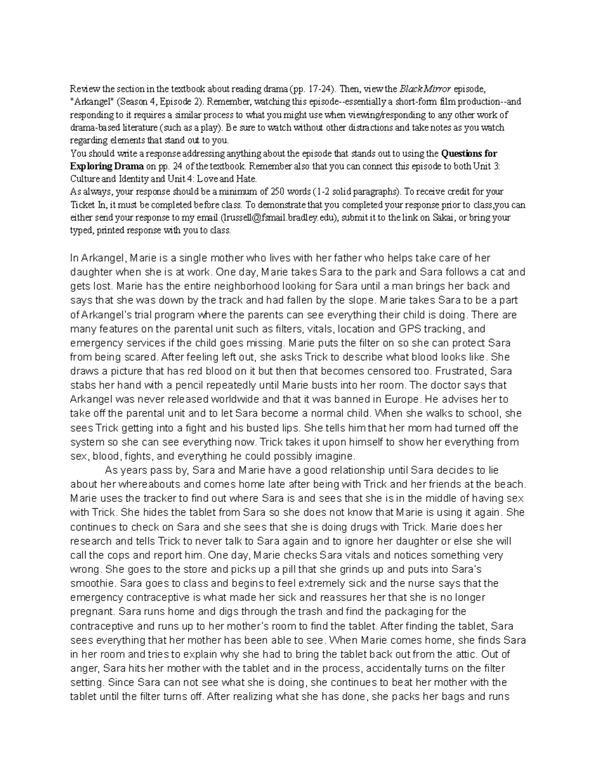 ENG 115 Ticket In 14 Professor Russell ENG 115 Introduction To 