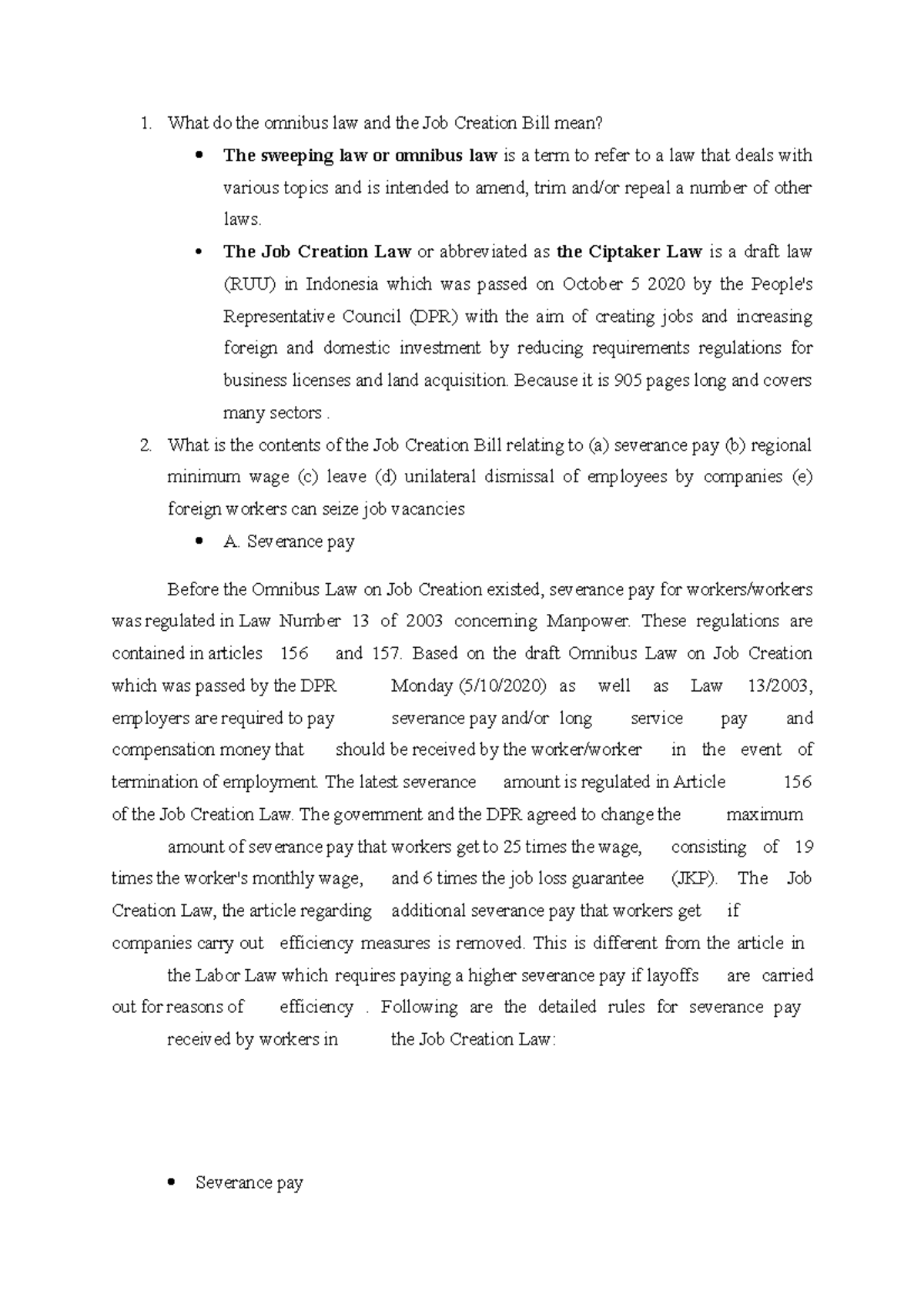 Ragil ASDFGH What do the omnibus law and the Job Creation Bill mean