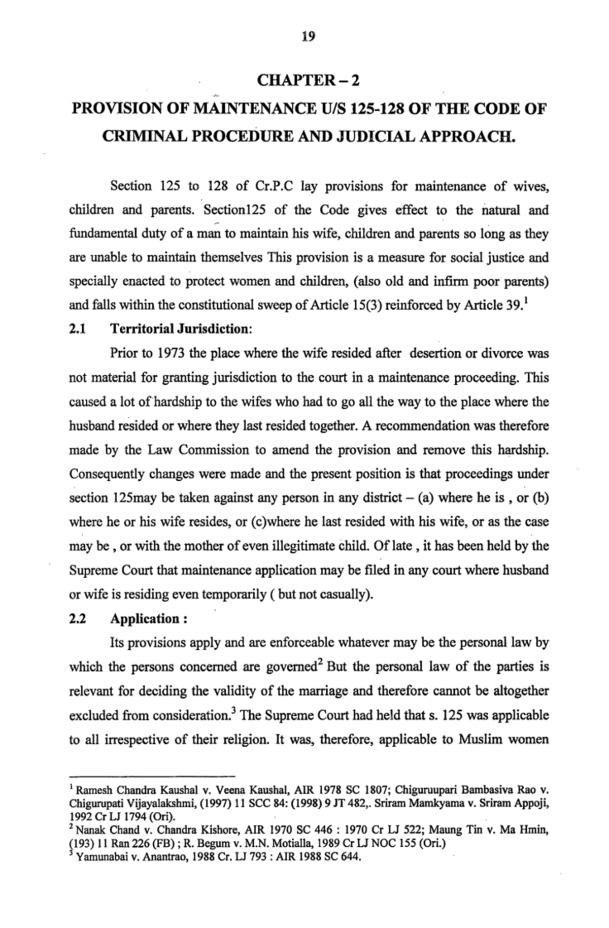 125 CRPC BOOK - CHAPTER- PROVISION OF MAINTENANCE U/S 125-128 OF THE ...