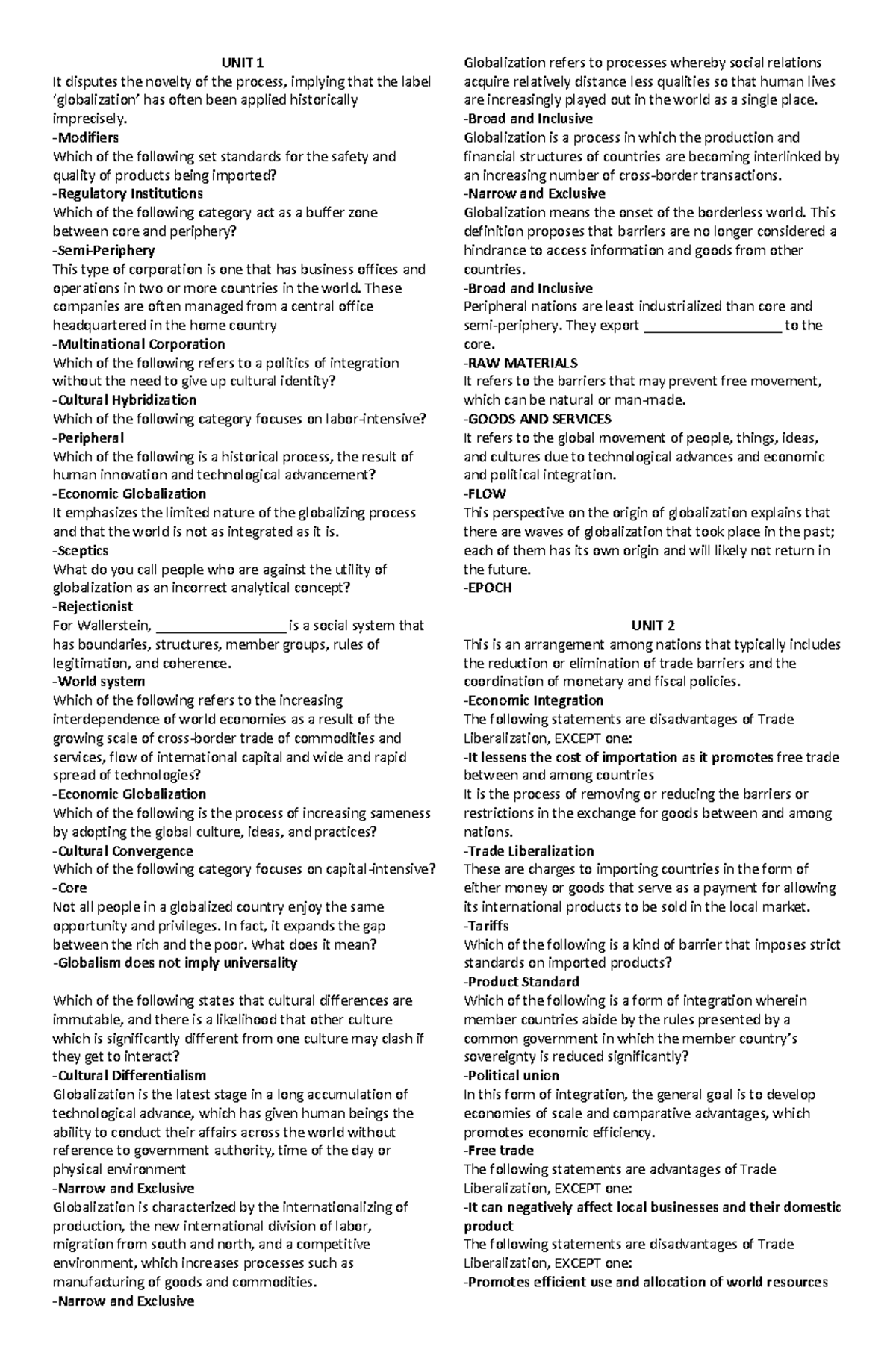 GE 3 QUIZ - the quiz - UNIT 1 It disputes the novelty of the process ...