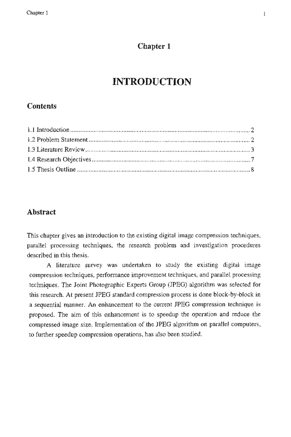 Digital Image Compression ON Parallel Computer-1 - Chapter 1 ...
