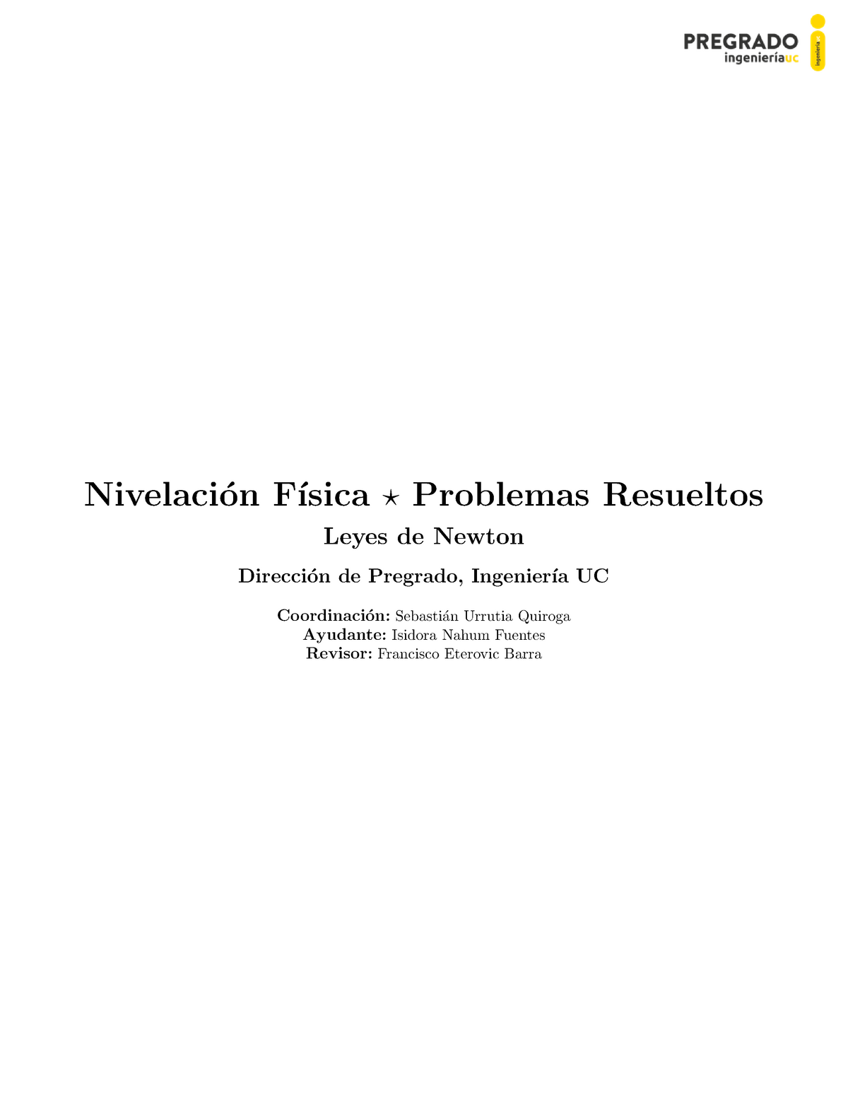 Módulo 4 Leyes De Newton - Nivelaci ́on F ́ısica ⋆ Problemas Resueltos ...