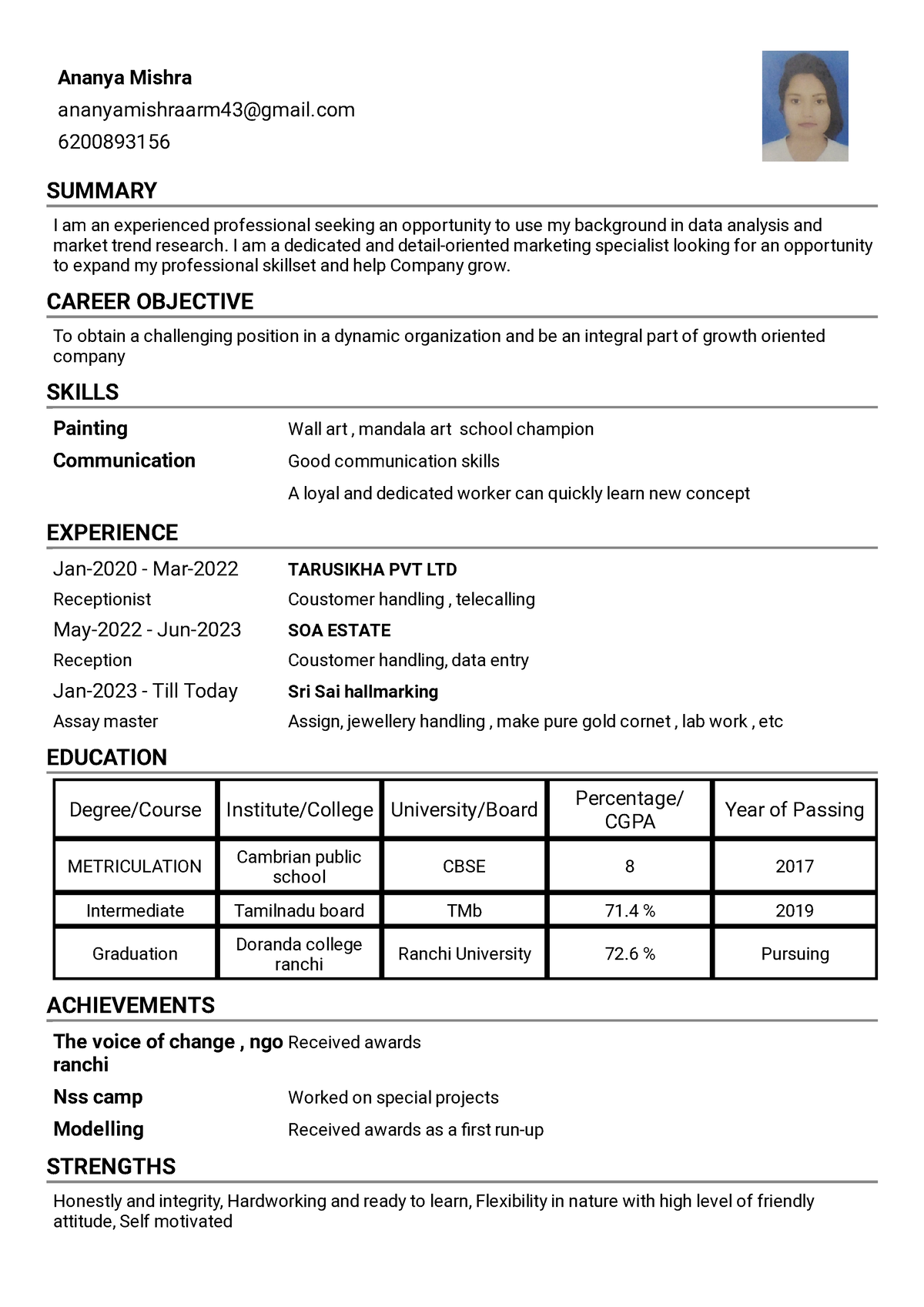 Resume Resume Format 1 - Nops - Listening And Speaking Skills In ...