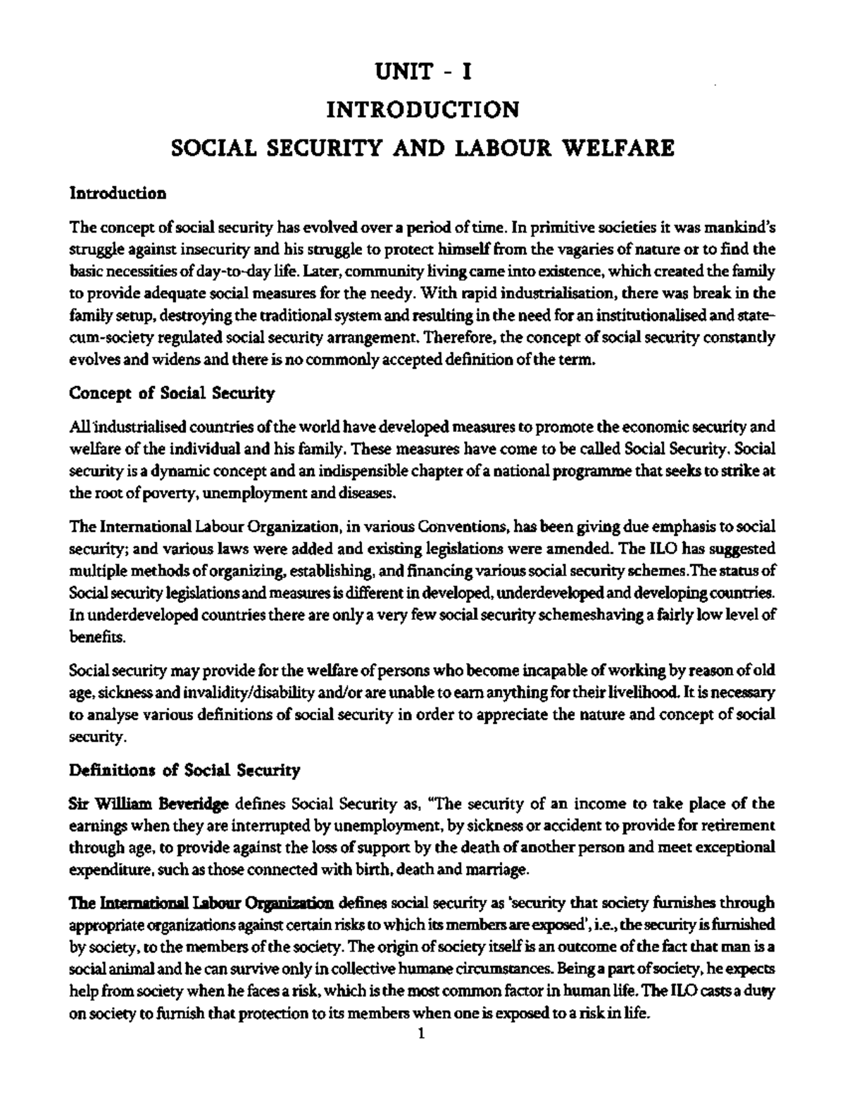 An Introduction to Social Security and Labour Welfare - Industrial And ...