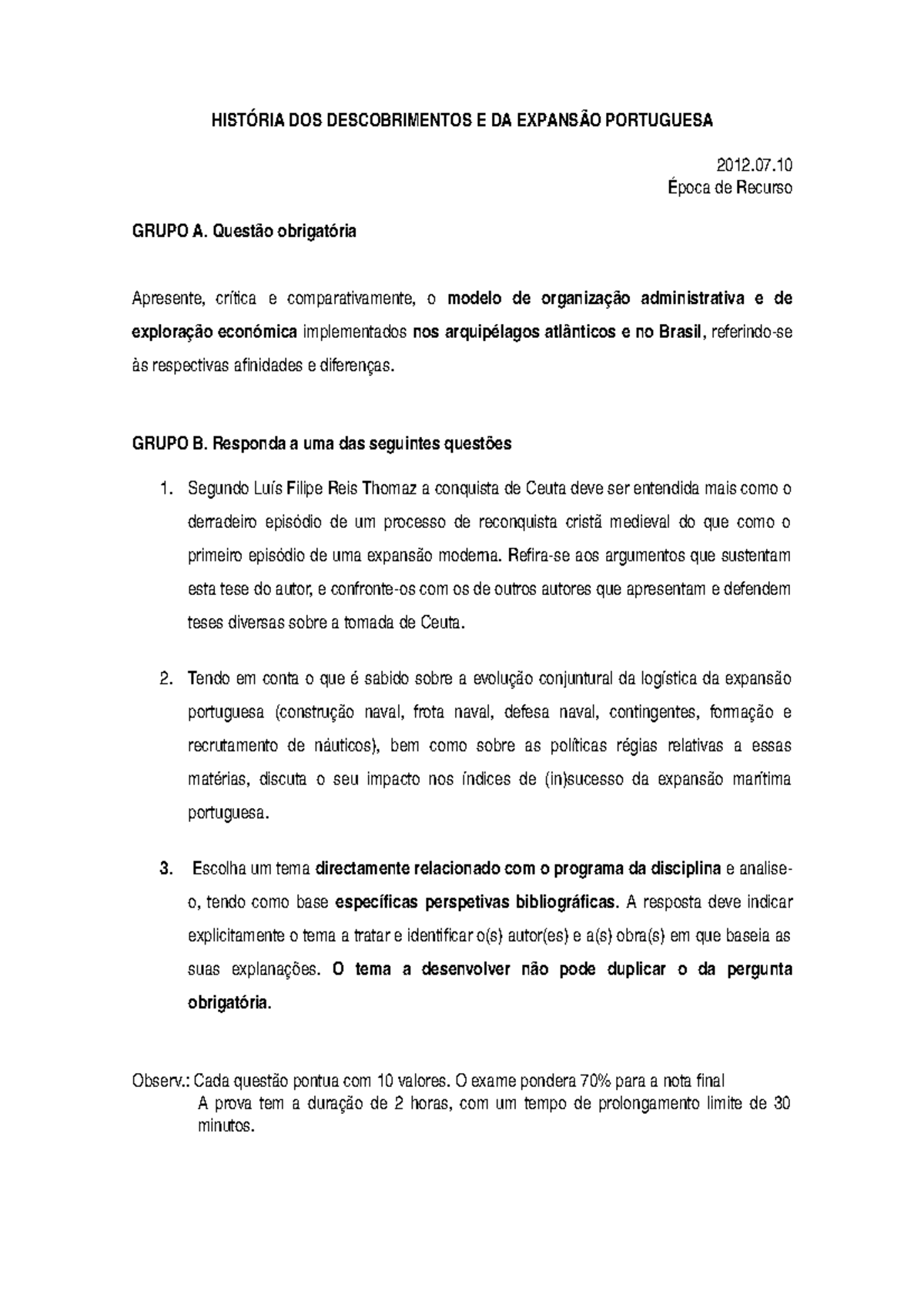 Prova 10 Julho 12 Questoes Studocu