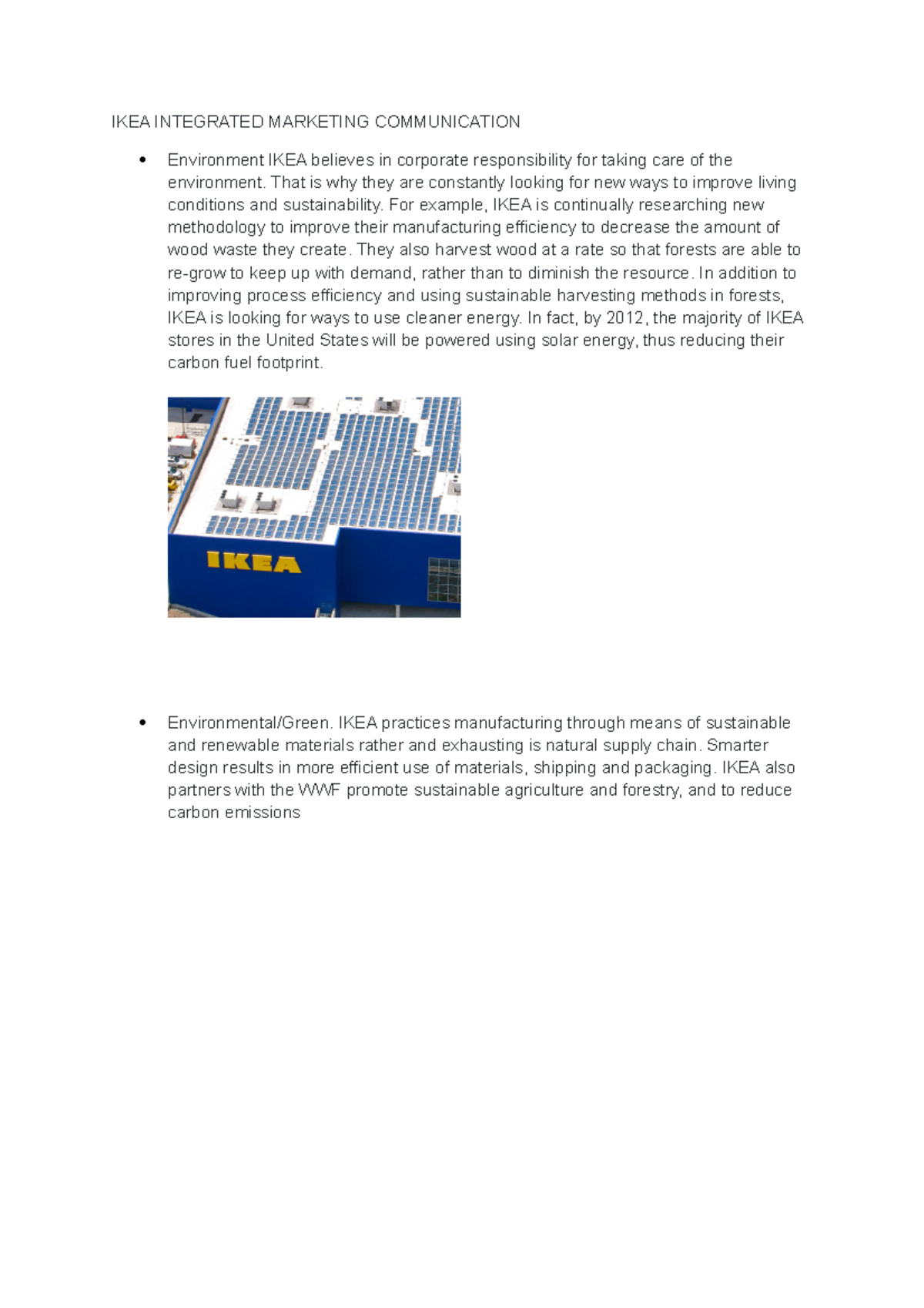 MGT 547 - IKEA Integrated Marketing Communication - IKEA INTEGRATED ...