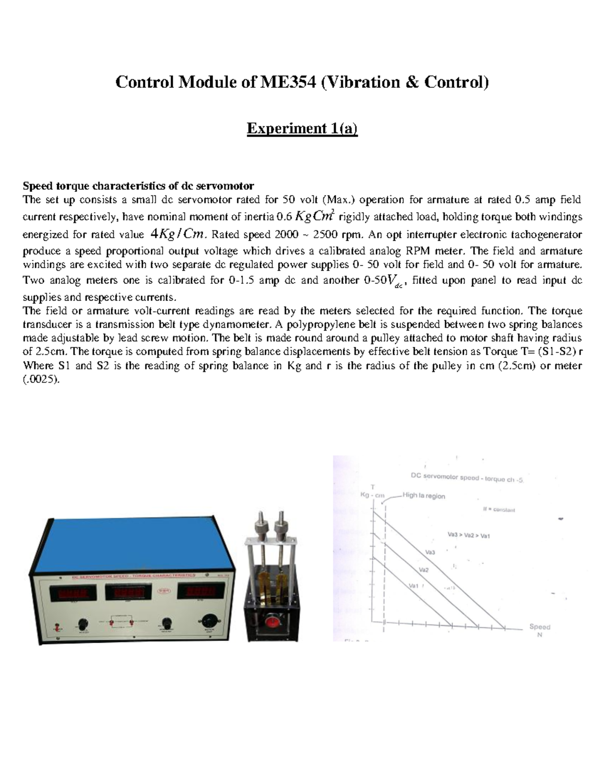 Lab Manual - Control Engineering Lecture - Control Module Of ME354 ...