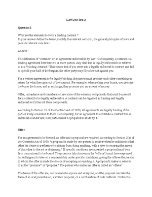 LAW OF Contract- Consideration - 3. CONSIDERATION SECTION 2 (D) OF THE ...