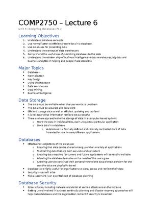 Week 1 and 2 notes - Week 1: Information Systems What is an Information ...