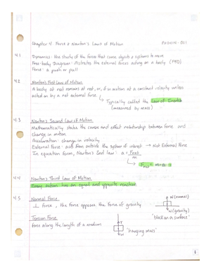 Chapter 2 Notes - Kinematics and Motion - PH 241N - Studocu