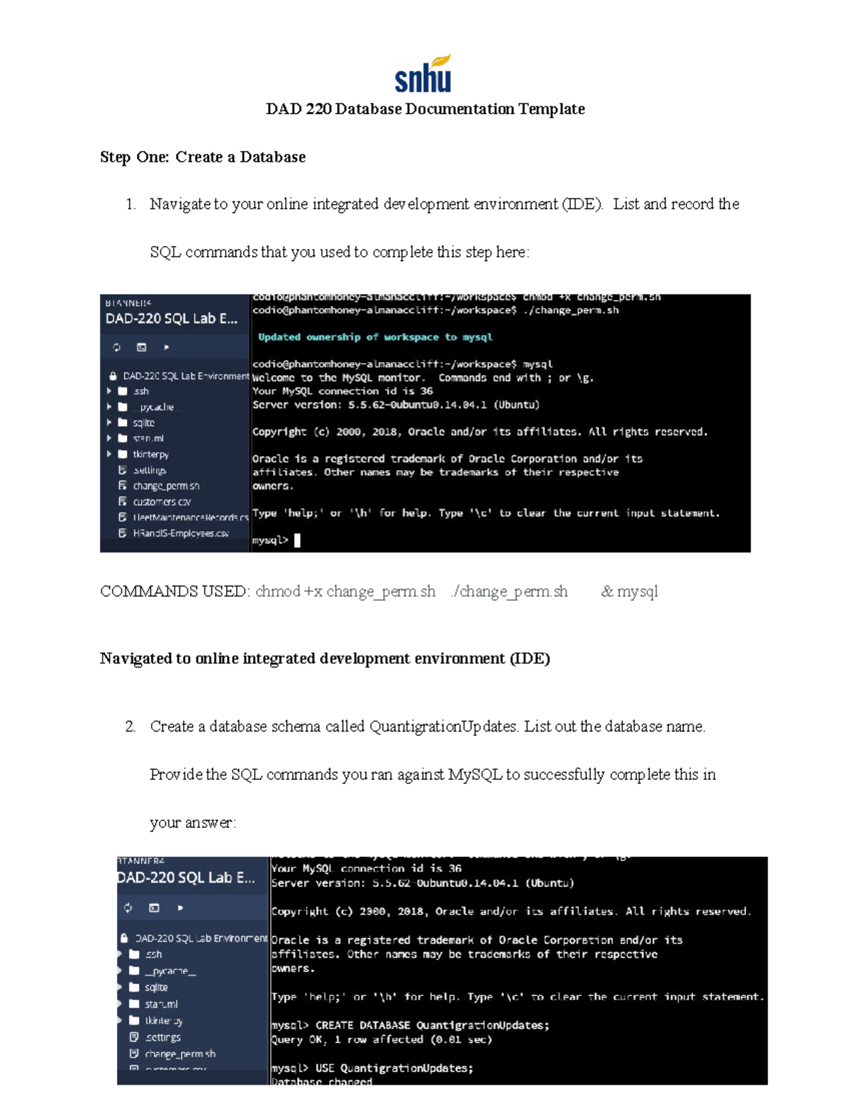 Tanner Brianna DAD 220 Database Documentation - DAD 220 Database ...