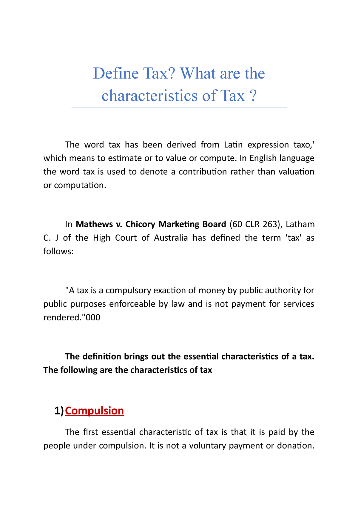 define-tax-what-are-the-characteristics-of-tax-define-tax-what-are