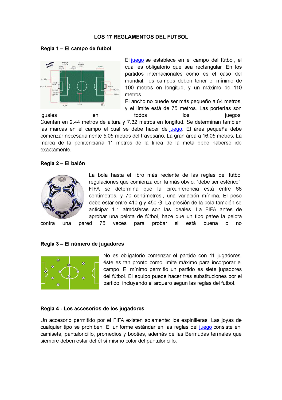 Los 17 Reglamentos Del Futbol Los 17 Reglamentos Del Futbol Regla 1 El Campo De Futbol El 1650