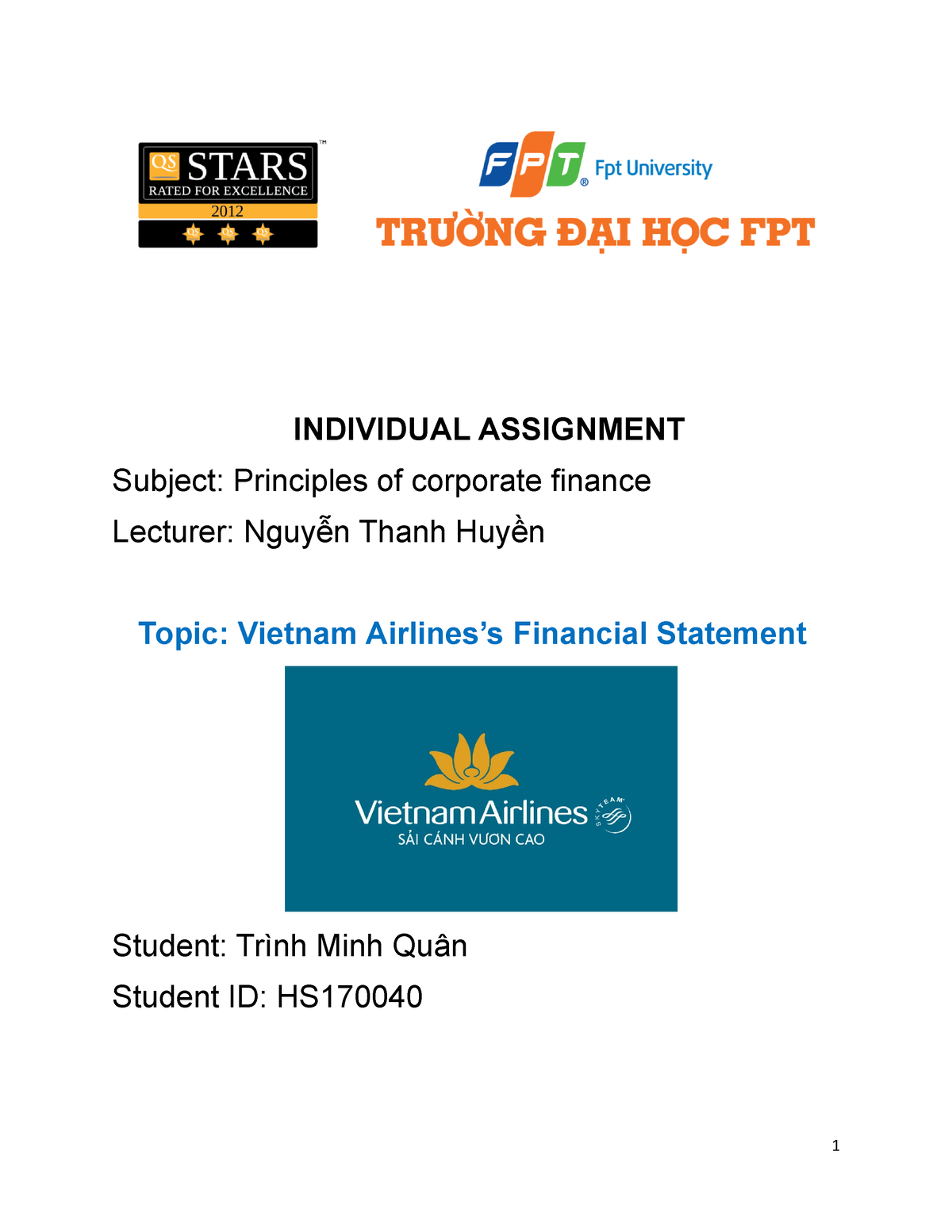 Individual Assignment FIN202 - INDIVIDUAL ASSIGNMENT Subject ...