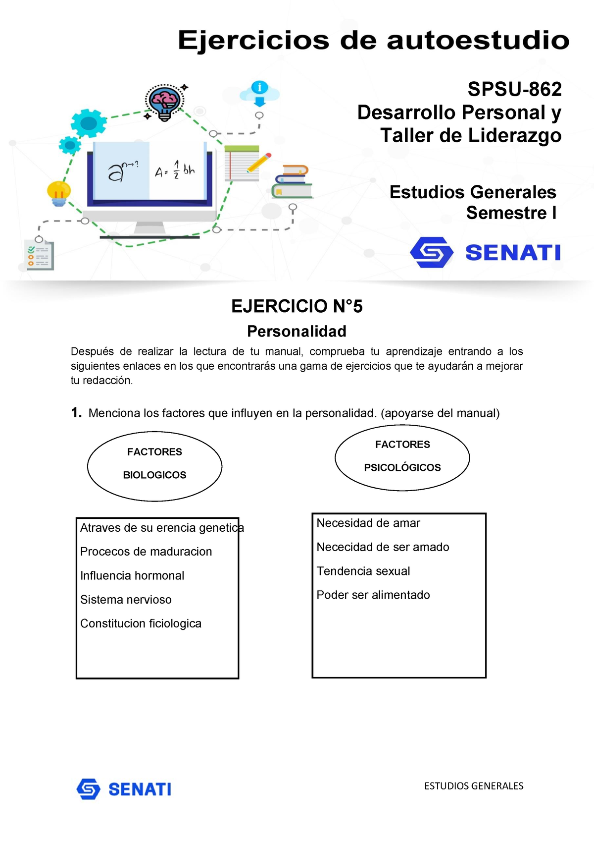 FODA Desarrollo Personal Semana 3 Ejercicios De Autoestudio Resuelto ...