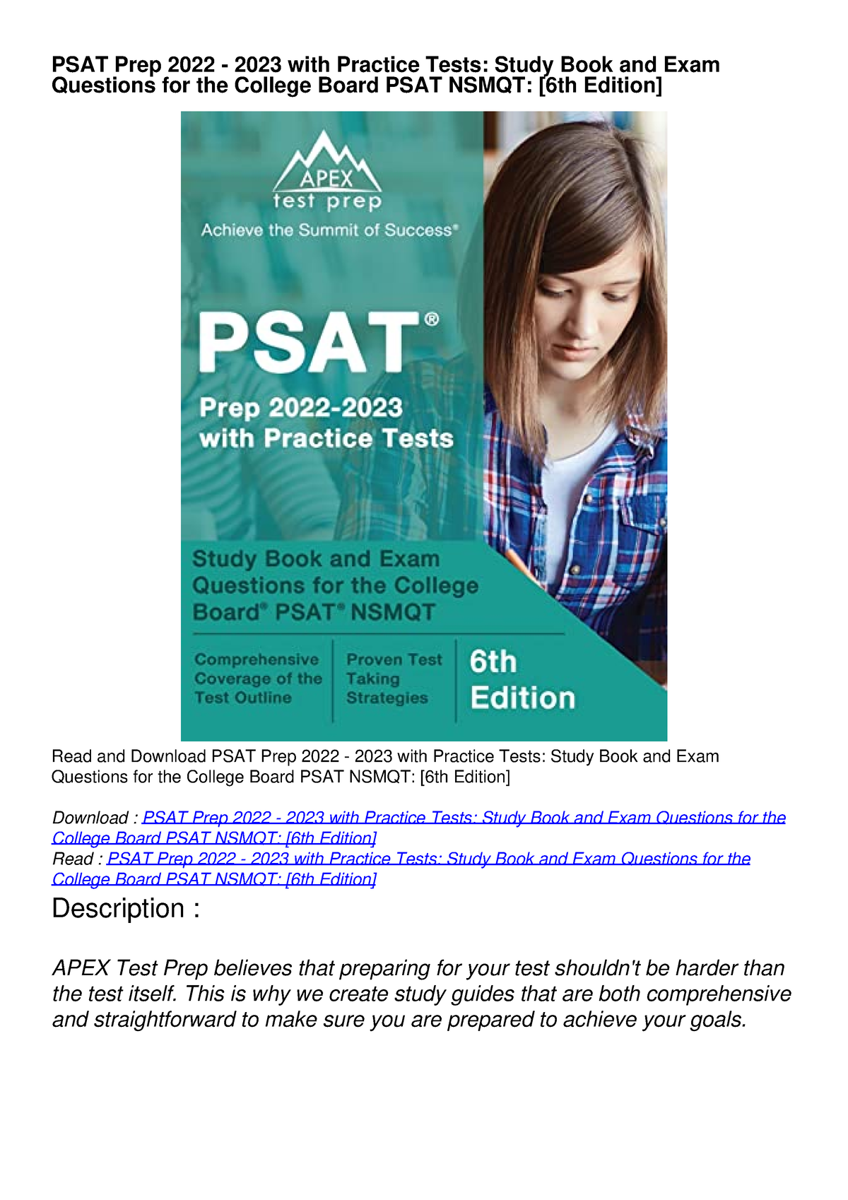 [READ DOWNLOAD] PSAT Prep 2022 2023 with Practice Tests Study Book