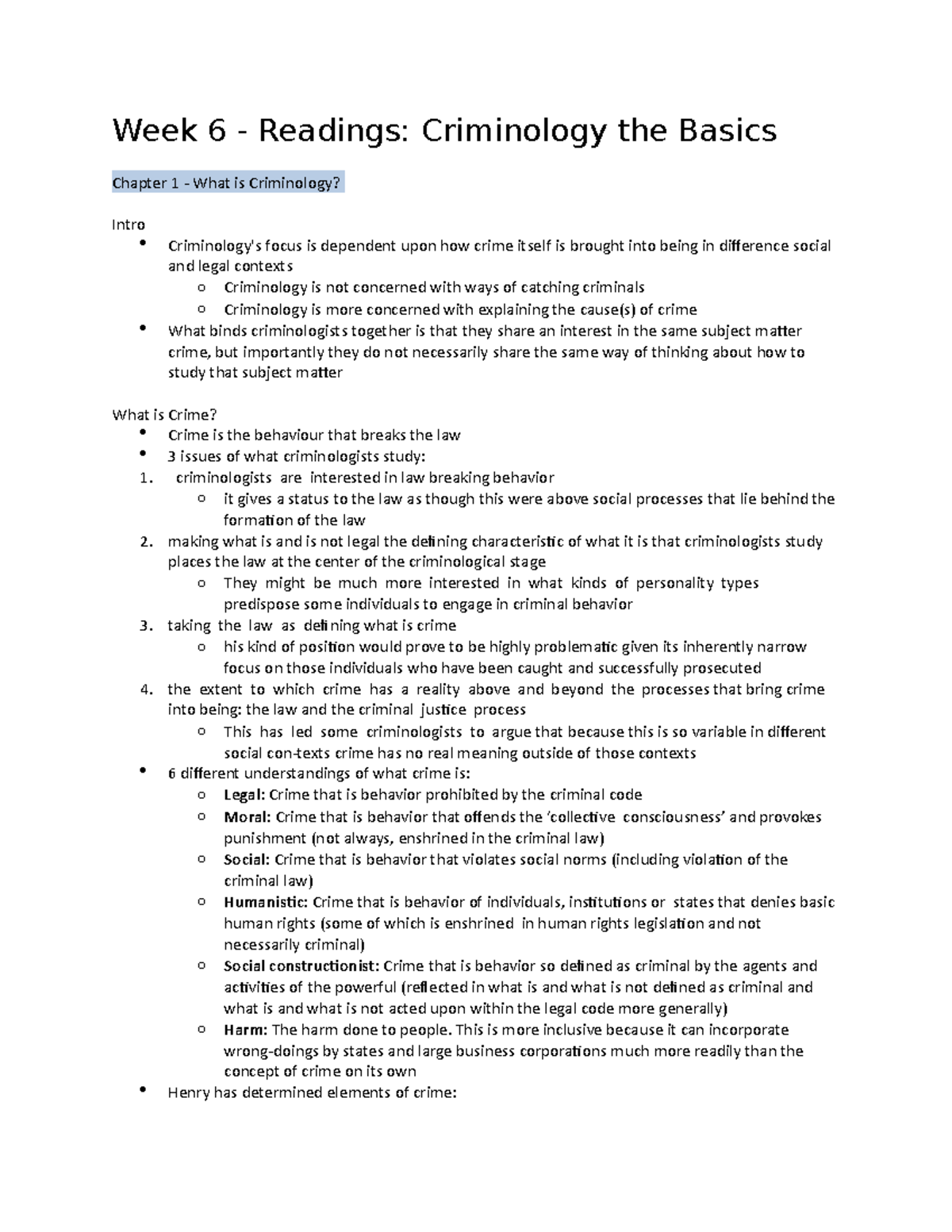 Week+6+-+Readings - Week+6+-+Readings - Week 6 - Readings: Criminology ...