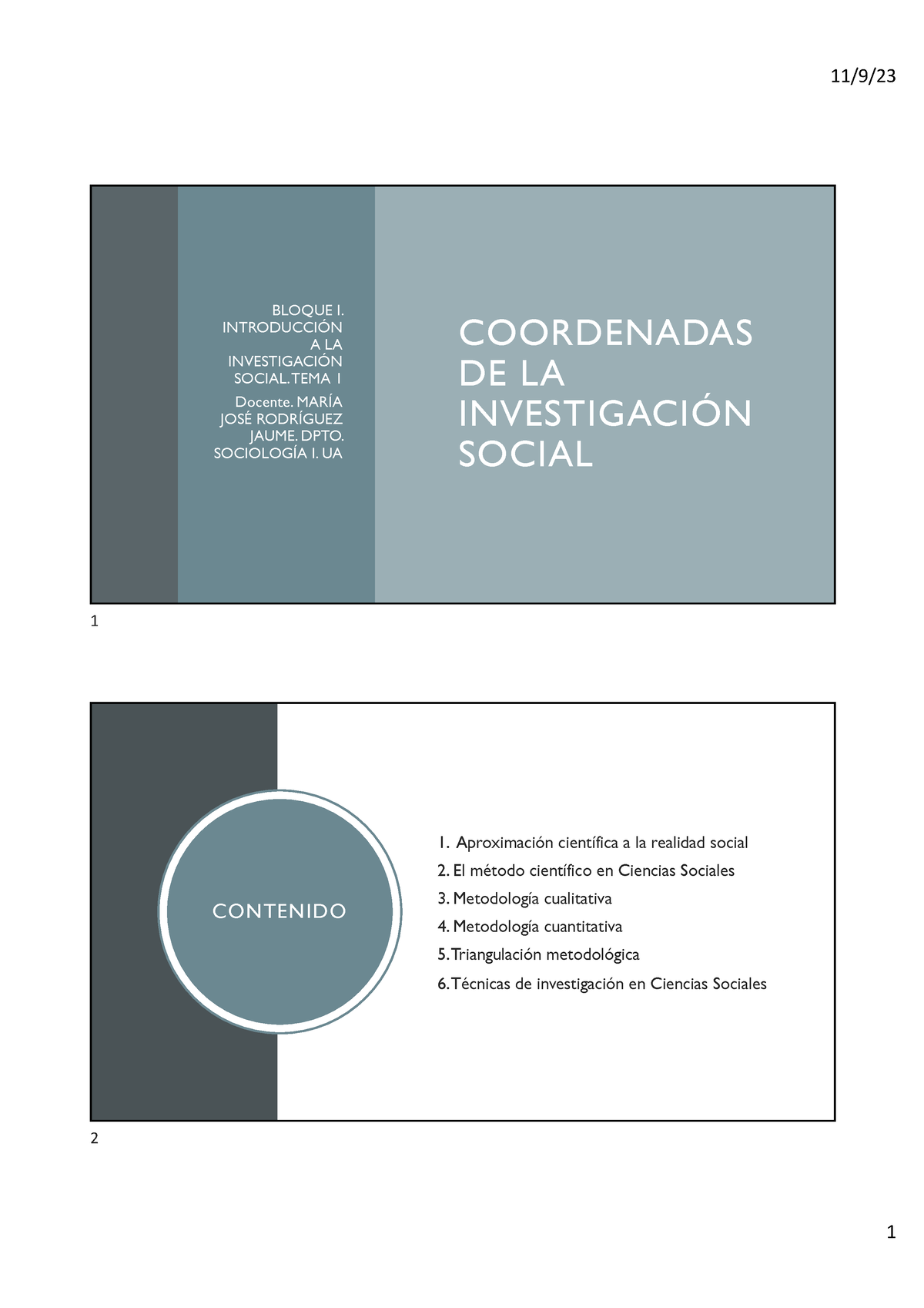 Tema 1 Coordenadas De La Investigacio¿n Social Coordenadas De La InvestigaciÓn Social Bloque I 5446