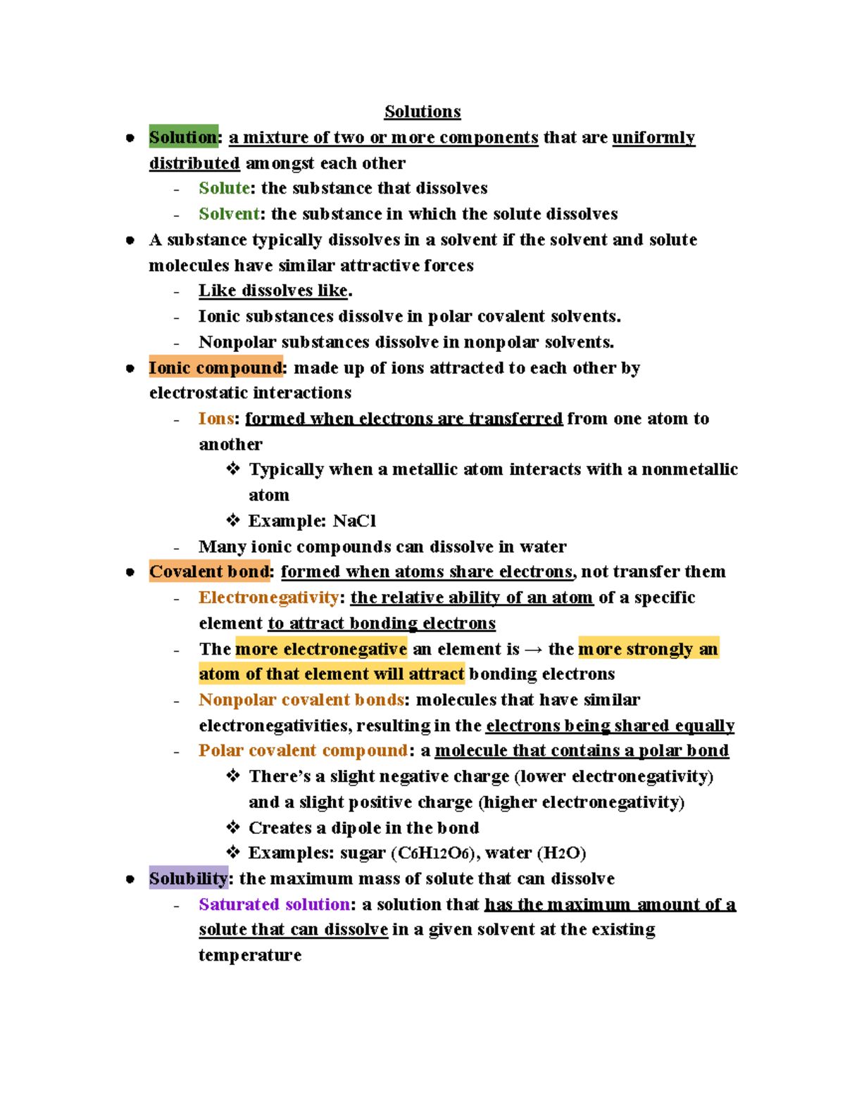 CHM 131A Solutions Pre-Lab Notes - Solutions Solution: a mixture of two ...