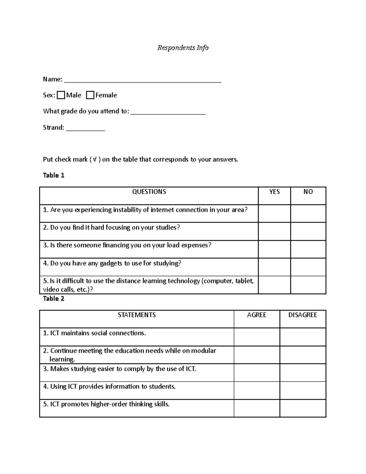 Respondents-info - I Am A Freshmen This Year - Respondents Info Name 