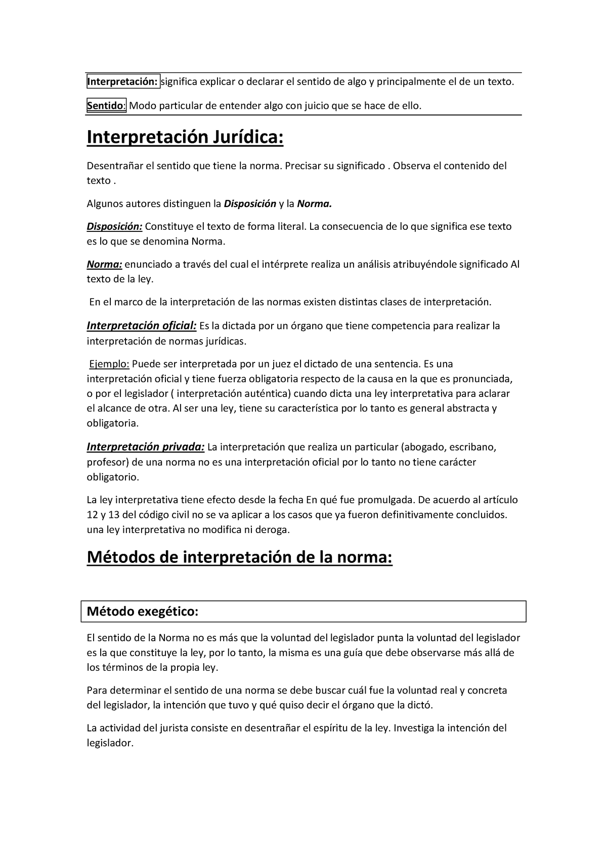 Resumen Integración Del Derecho- Derecho Civi - Interpretación ...