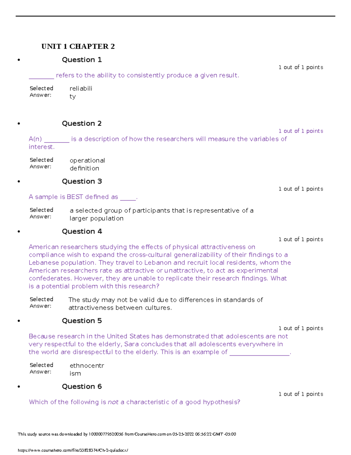 assignment chapter 2 multiple choice quiz