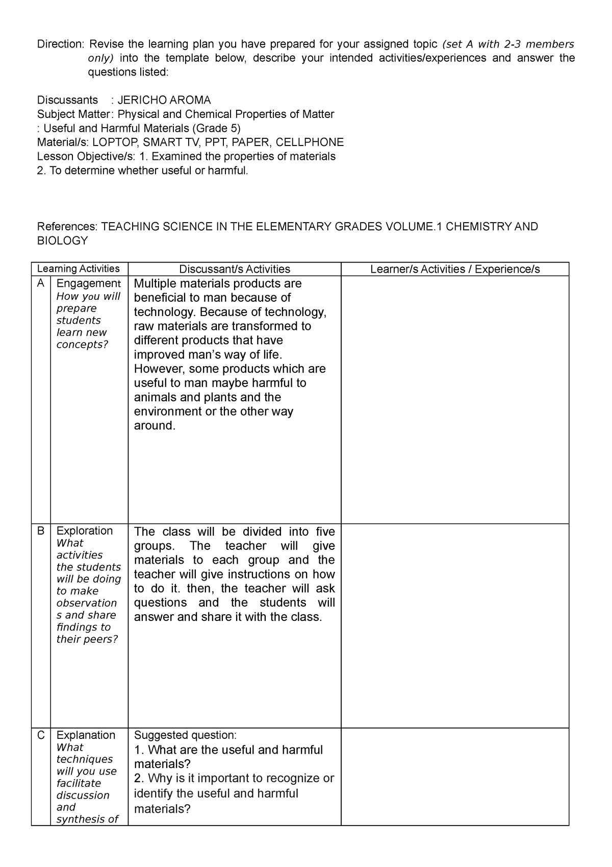 1-Ed-Sci-1-Student-Activities-2022 lp - Direction: Revise the learning ...