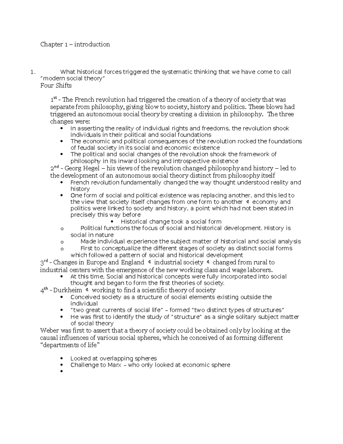 Marx - Chapter 1 – introduction What historical forces triggered the ...