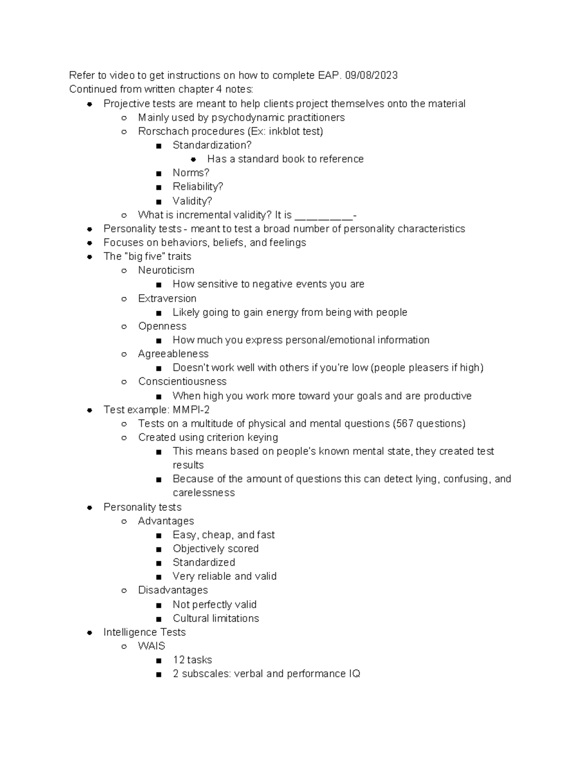Chapter 4 notes - Summary Abnormal Psychology - Refer to video to get ...