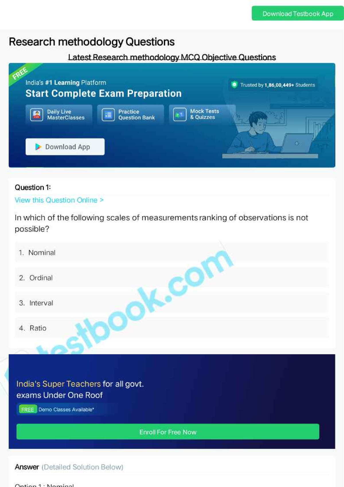 hypothesis testing in research methodology mcq