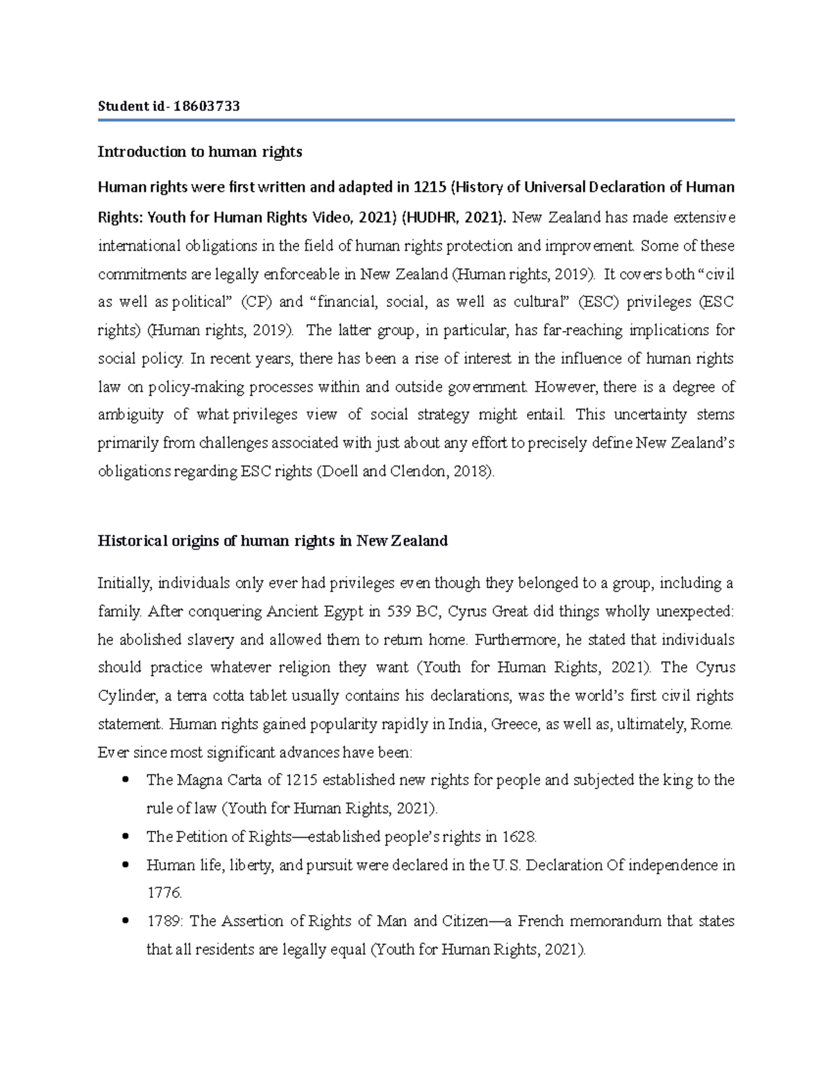 Essay 2 - human rights description of how and when they emerged ...